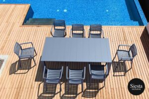 Vegas Medium Table/Artemis Armchair 8 Seat Package – Anthracite