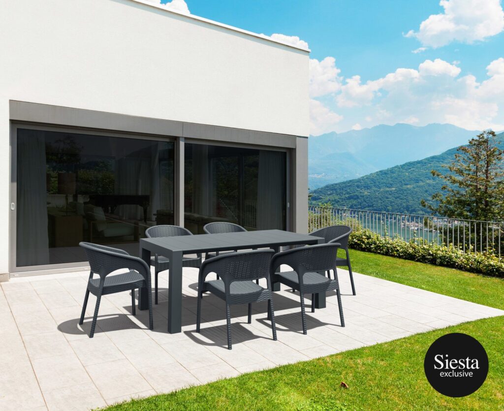 Vegas Medium Table/Panama Armchair 6 Seat Rattan Package – White image