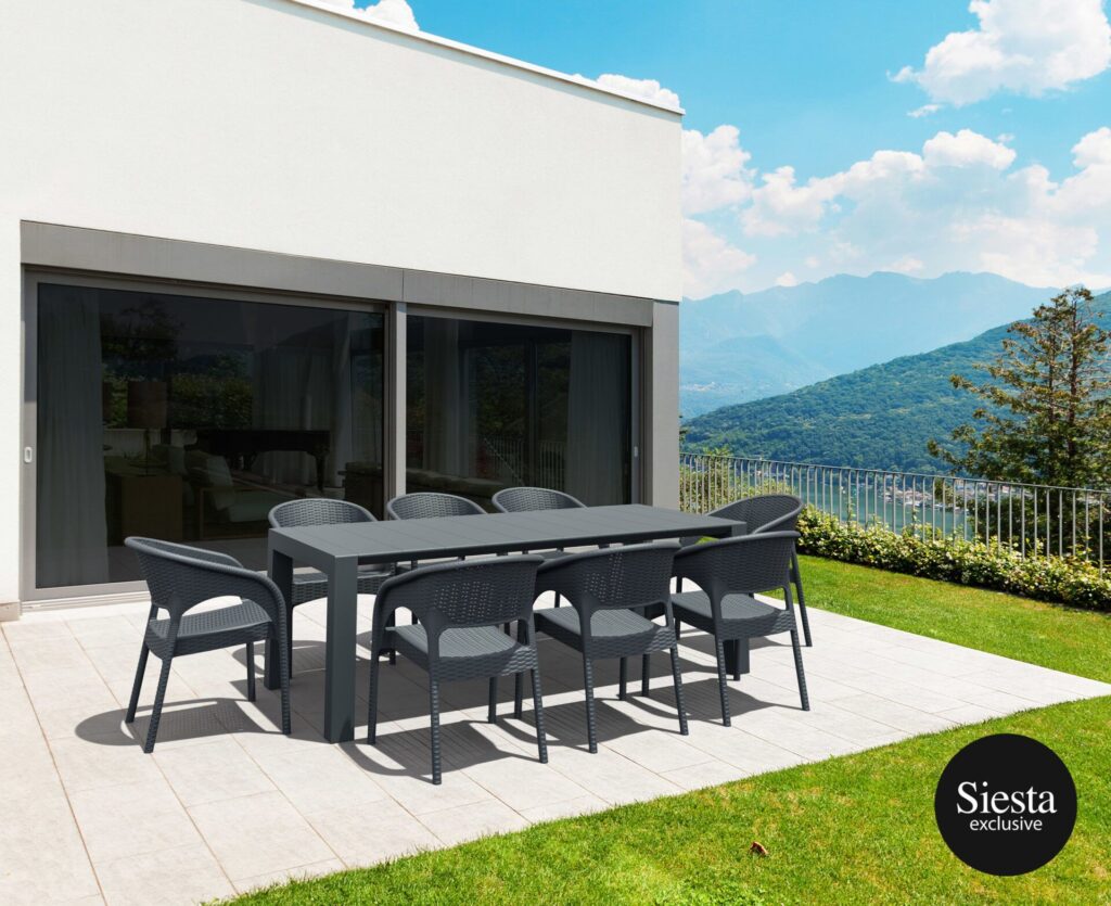 Vegas Medium Table/Panama Armchair 8 Seat Rattan Package – White image