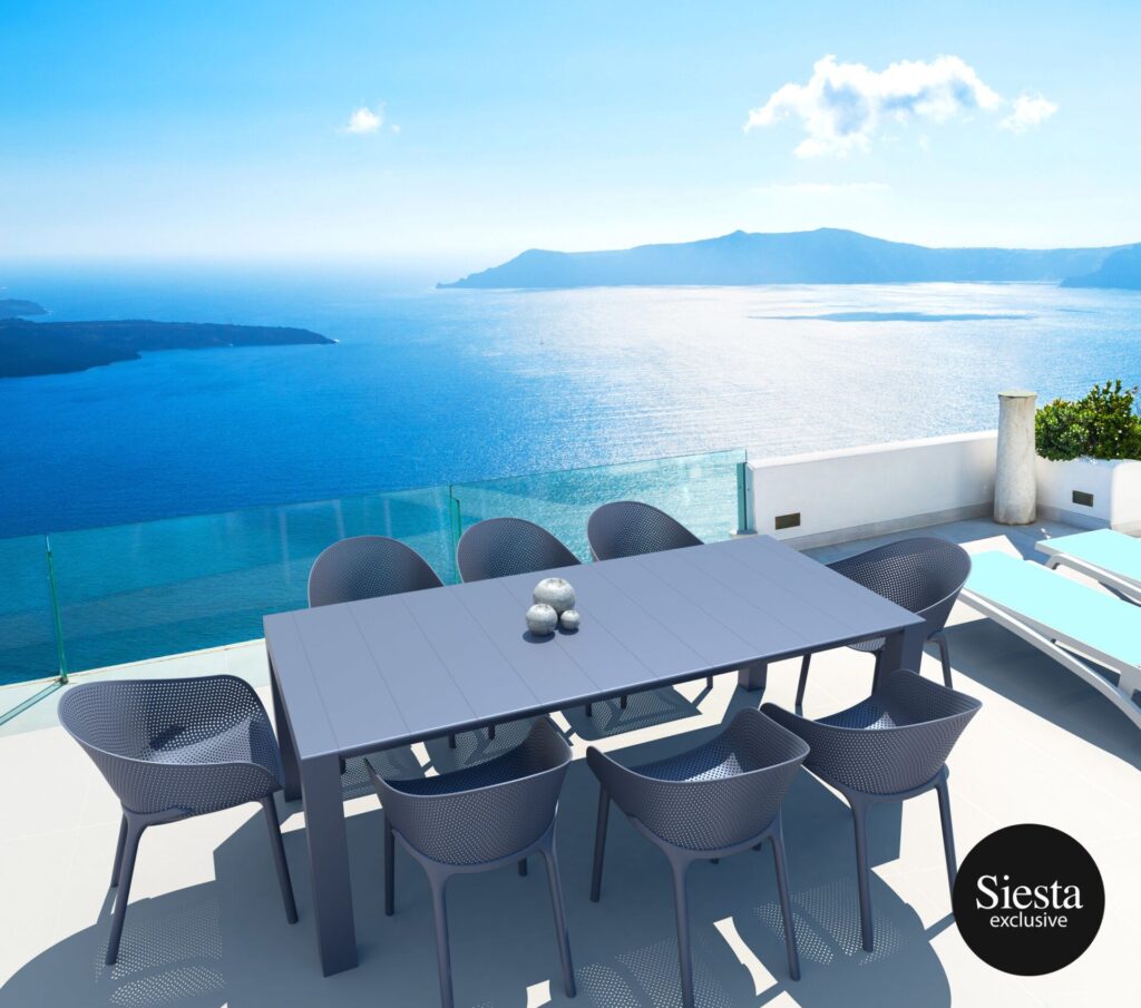 Vegas Medium Table/Sky Chair 8 Seat Package – White image