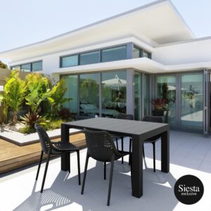 Vegas Table/Air Chair 4 Seat Package – Black