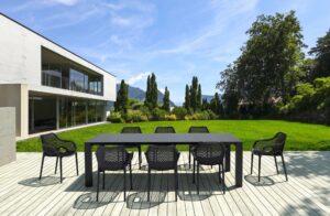 Vegas XL Table/Air XL Armchair 8 Seat Package – Black