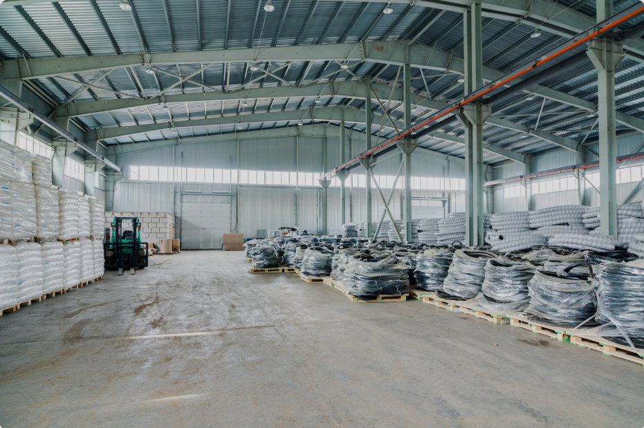 Professional warehouse fitout creating comfortable staff break area with ergonomic seating and amenities for industrial workers